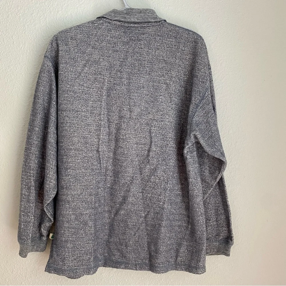 Fieldmaster Men's Size M Long Sleeve Polo Knit Shirt Vintage Style Blue White